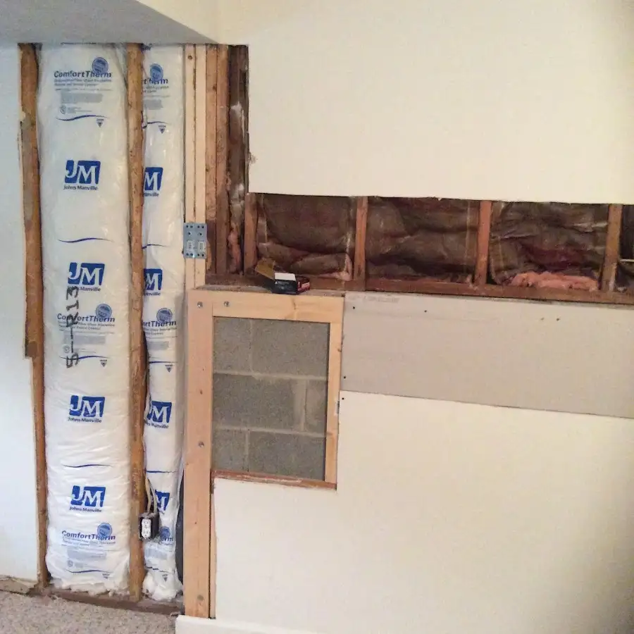 Wall insulation replacement during Basement Flood Cleanup in Sonterra